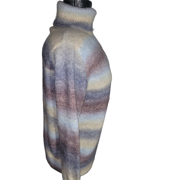 Creations Ombre Striped Wool Blend Turtleneck Sweater S - Picture 3 of 6